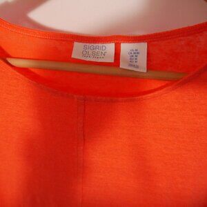 Sigrid Olsen coral linen cap-sleeve top - size M